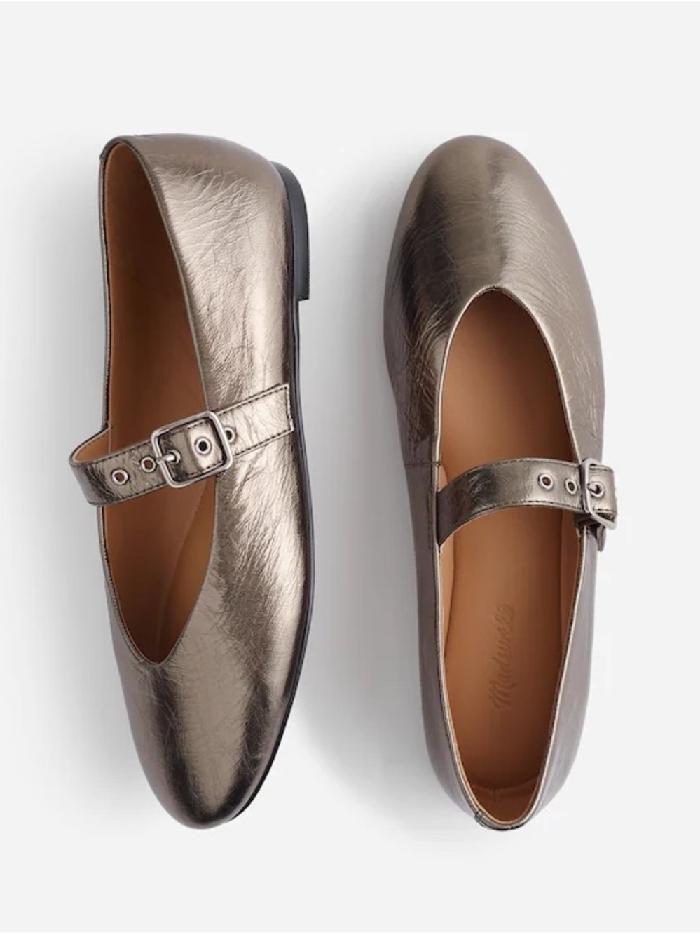 Madewell Metallic Remy Mary Jane Flats - Women's Silver-Taupe
